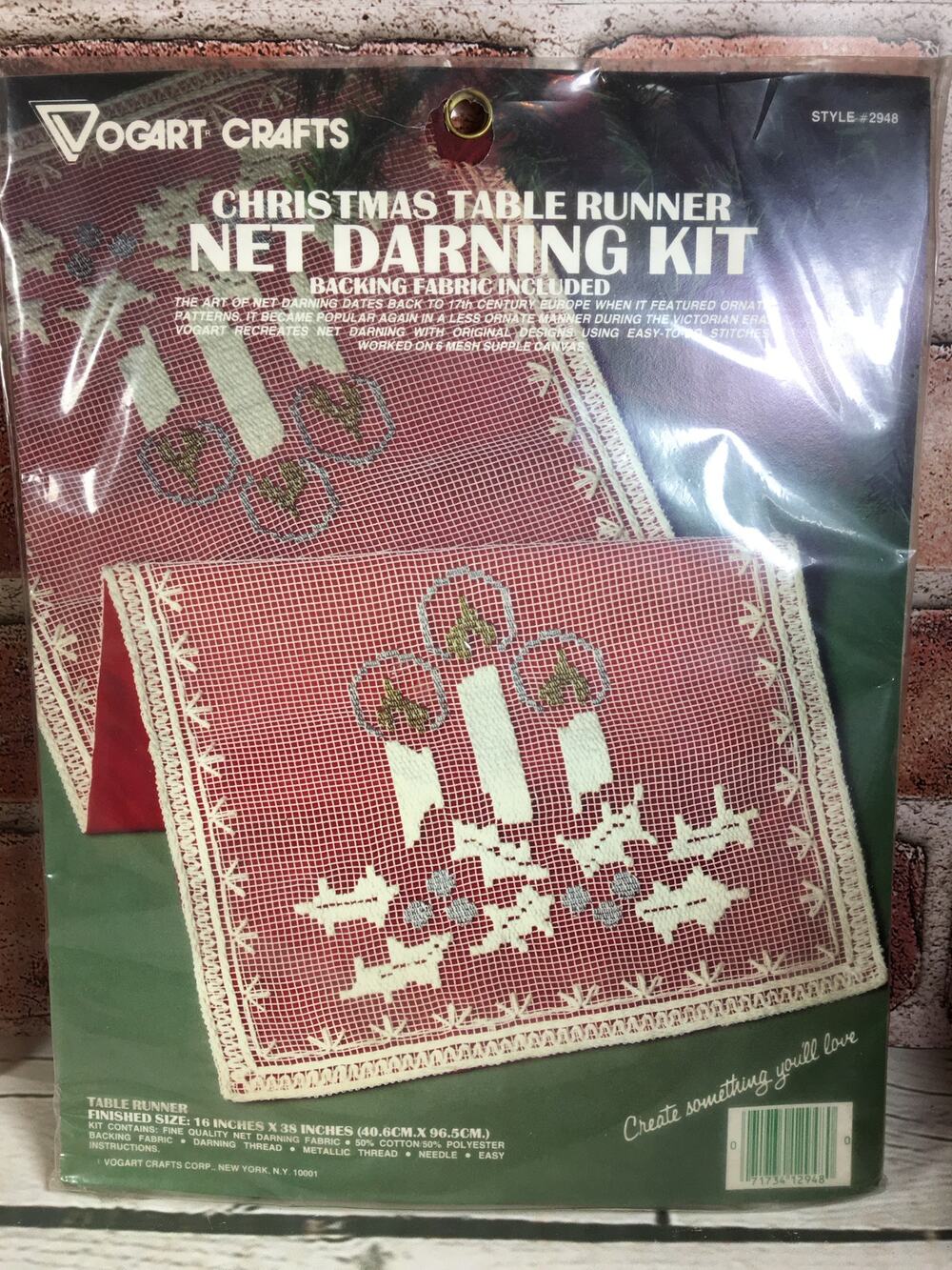 2 Unopened Vogart Crafts Christmas Net Darning Kits Placemats & Table Runner